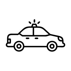 Police Car Icon for Law Enforcement and Security Themes