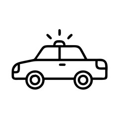 Police Car Icon for Law Enforcement and Security Themes