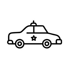 Police Car Icon for Law Enforcement and Security Themes