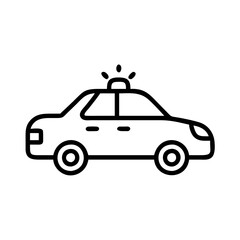 Police Car Icon for Law Enforcement and Security Themes