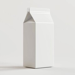 Milk carton mockup with a minimalistic design space, placed on a bright white background