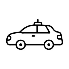 Police Car Icon for Law Enforcement and Security Themes