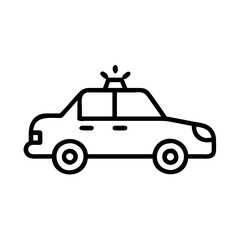 Police Car Icon for Law Enforcement and Security Themes