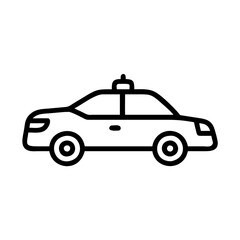 Police Car Icon for Law Enforcement and Security Themes