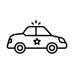 Police Car Icon for Law Enforcement and Security Themes