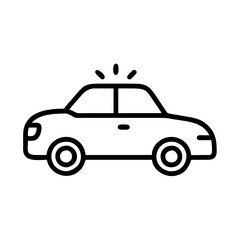 Police Car Icon for Law Enforcement and Security Themes