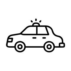 Police Car Icon for Law Enforcement and Security Themes