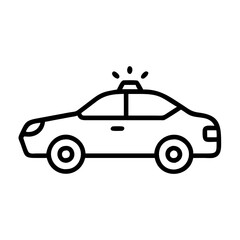 Police Car Icon for Law Enforcement and Security Themes