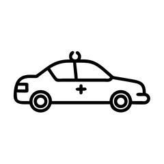 Police Car Icon for Law Enforcement and Security Themes
