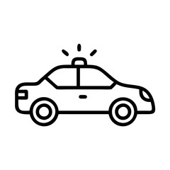 Police Car Icon for Law Enforcement and Security Themes