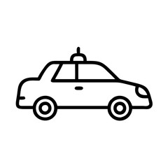 Police Car Icon for Law Enforcement and Security Themes