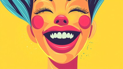 Expressive Facial Illustration for Fun Designs with Cartoon Characters and Vibrant Colors