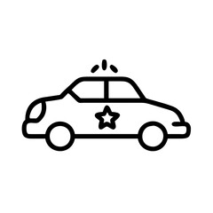 Police Car Icon for Law Enforcement and Security Themes