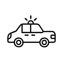 Police Car Icon for Law Enforcement and Security Themes