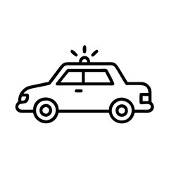 Police Car Icon for Law Enforcement and Security Themes