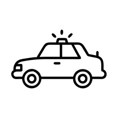Police Car Icon for Law Enforcement and Security Themes