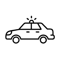 Police Car Icon for Law Enforcement and Security Themes