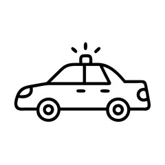 Police Car Icon for Law Enforcement and Security Themes