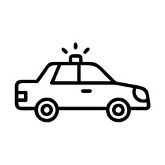 Police Car Icon for Law Enforcement and Security Themes