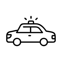 Police Car Icon for Law Enforcement and Security Themes