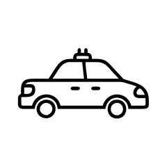 Police Car Icon for Law Enforcement and Security Themes