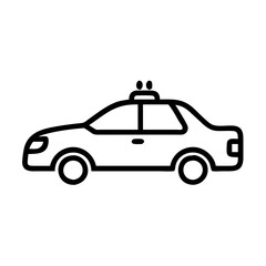 Police Car Icon for Law Enforcement and Security Themes