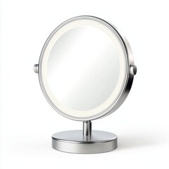 Fototapeta premium LED vanity mirror with a touch-sensitive brightness control, placed on a bright white background