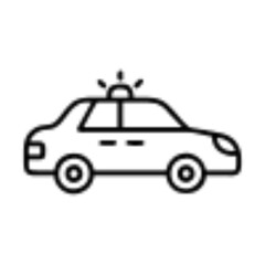 Police Car Icon for Law Enforcement and Security Themes