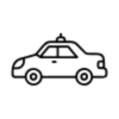 Police Car Icon for Law Enforcement and Security Themes