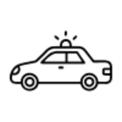 Police Car Icon for Law Enforcement and Security Themes