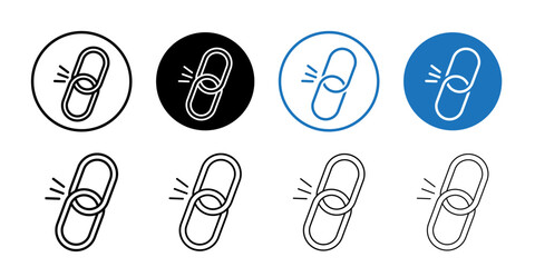 Backlink icon Outline thin set pack series