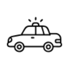Police Car Icon for Law Enforcement and Security Themes