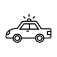 Police Car Icon for Law Enforcement and Security Themes