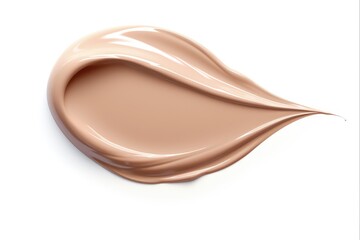 Realistic BB Cream Texture with Make-Up Smear. Closeup Sample of Moisturizer Footed with Toned Dripped Make Up