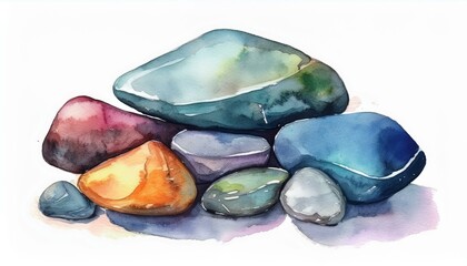 watercolor stones