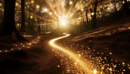 stardust trail golden spark shimmering path celestial glow glittering stream clipart transparent