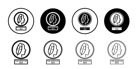 For sensitive skin icon Outline thin set pack series