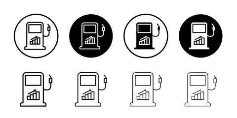 Fuel price increase icon Outline thin set pack series