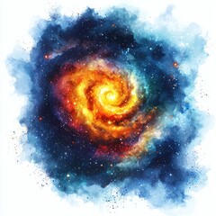 Fototapeta premium Swirling cosmic galaxy in nebula space; backdrop for creative projects