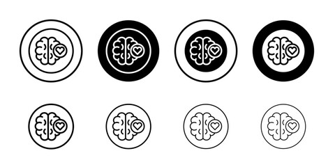 Mental Health icon Outline thin set pack series