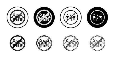 Fototapeta premium No gathering icon Outline thin set pack series