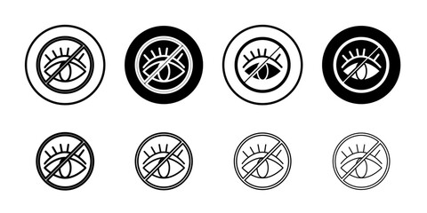 No view icon Outline thin set pack series
