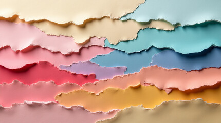 Fototapeta premium Colorful torn paper background with watercolor effect