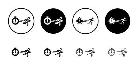 running Speed icon Outline thin set pack series