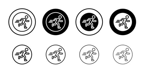 Running icon Outline thin set pack series