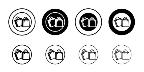 Shopping icon Outline thin set pack series