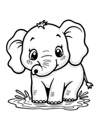  Adorable Baby Elephant Playing In Water Puddle