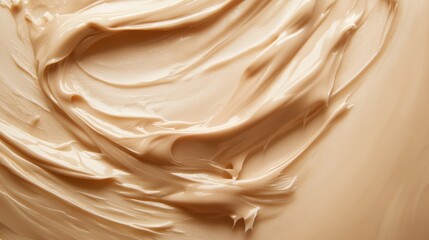 Cosmetic smears of creamy textures on beige tones