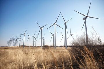Wind turbines in the field