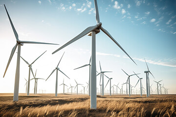 Wind turbines in the field